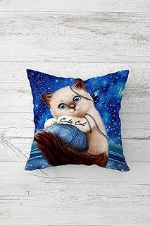 Pelangi Cute Cat Sevimli Kedili Çift Tarafı Baskı Gizli Fermuar Genç Kız Kırlent Koltuk Yastık Kılıfı, Saks Mavisi 45 X 45, 2469107645451 ürün görseli 1