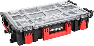 Workpro Profesyonel Organizer Takım Çantası, Şeffaf Kapaklı, 56X35X12.5Cm, 25Kg Taşıma Kapasiteli, 12 Bölmeli, İstiflenebilir, Pp Malzeme ürün görseli 1