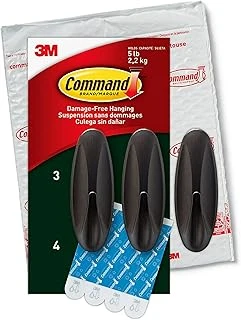 Command Ev Dekoru Oda Dekoru Için Dış Mekan Büyük Kancaları, Bronz, 2,3 Kg'A Kadar Tutar, 3 Duvar Kancası, 4 Hava Koşullarına Dayanıklı Command Şerit, Zararsız Süslemeler ürün görseli 1