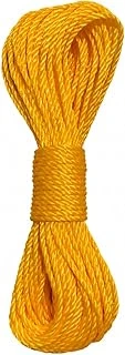 20 Metre Sarı Naylon İp 3 Mm, Çok Amaçlı Dayanıklı Çamaşır İpi, Kamp Bahçe Balkon Hamak Taşıma Sabitleme İpi, Dayanıklı Çamaşır İpi Kalın, Asma İpi Güçlü Halat İp, Sağlam İp, Kaliteli ürün görseli 1