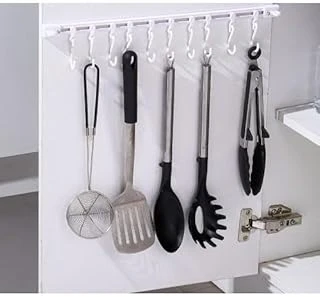 Ayarlanabilir Kendinden Yapışkanlı 10 Kancalı 40 Cm Pratik Askı Mutfak Banyo Takı Askısı ürün görseli 1