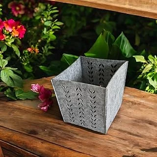 Keçe Saklama Kutusu – Gri Renk, 16X16X16 Cm Dekoratif Organizer Sepet, 3 Mm Kalınlıkta, Çok Amaçlı Tekli Kutu ürün görseli 1