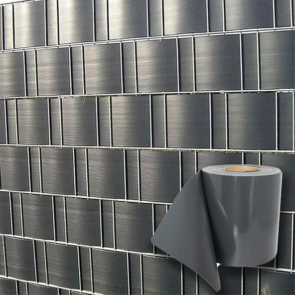 PVC Çit Gizlilik Bandı 7 cm x 50 m Antrasit | UV Dayanımlı Örgü Tel, Panel Çit Kapatma ve Koruma Şeridi ürün görseli 1