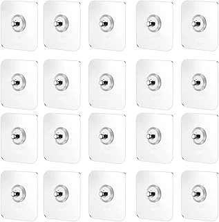 20'Li Paket Yapışkan Vidalar Yapışkan Kancalar Şeffaf Yapışkan Çiviler Duvara Montaj Delme Gerektirmez Resim Askısı Kendinden Yapışkanlı Vida Banyo Mutfak Duş Odası İçin ürün görseli 1