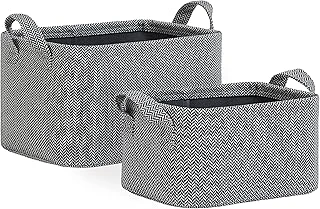 Textile 2'Li Antrasit Renk Dokulu Kumaş Sepet Set 24 X 17 X 12/30 X 21 X Cm ürün görseli 1