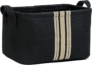 Textile Siyah Renk Çizgili Jüt Sepet 30 X 21 X Cm ürün görseli 1