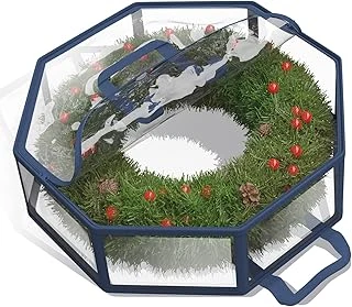 Hearth & Harbor Çelenk Saklama Kabı - Şeffaf Noel Çelenk Saklama Çantası, Çift Fermuar Kulplar - 76 Cm Çelenk Saklama Düzenleyici Kutusu ürün görseli 1