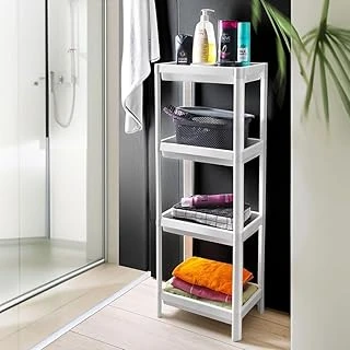 Deconox 4 Katlı Köşe Rafı | Banyo, Mutfak Kiler İçin Yer Tasarruflu Organizer | Çok Amaçlı Plastik Raf | 4 Farklı Renk Seçeneği (36X100X23 Cm) (Beyaz) ürün görseli 1