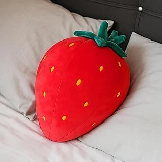 Kirmizi Çilek Figürlü Kırlent - Puffy Yastık | 33Cm ürün görseli 1