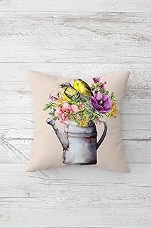 Pelangi Çiçek Kuş Desenli Çift Tarafı Baskılı Gizli Fermuarlı Yastık Kılıfı Kırlent Koltuk Yastık Kılıfı, Krem-Gri-Mor 45 X 45, 24691168745451 ürün görseli 1