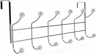 Promosyonca Metal Kapı Üstü Askılık, Krom Kaplama, 12 Kancalı, Gümüş Renk ürün görseli 1
