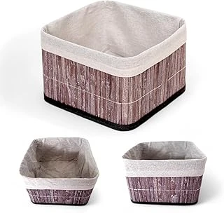 Deconox Bambu Çok Amaçlı Saklama Kutusu Düzenleyici Kare Organizer, Dekoratif Bambu Düzenleyici Gri̇ (20X20X13Cm) ürün görseli 1