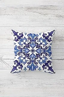 Pelangi Ottoman Motifli Çift Tarafı Baskılı Gizli Fermuarlı Yastık Kılıfı Kırlent Koltuk Yastık Kılıfı, Beyaz-Mor-Mavi 45 X 45, 24691289745451 ürün görseli 1