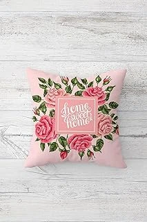 Pelangi Gül Demetli Sweet Çift Taraflı Gizli Fermuarlı Yastık Kılıfı Kırlent Koltuk Yastık Kılıfı, Pembe-Yeşil 45 X 45, 2469102045451 ürün görseli 1