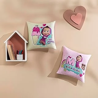 Masha & The Bear So Sweet Karakter Baskılı Pamuk-Polyester Kırlent, Çok Renkli, 40X40 Cm ürün görseli 1
