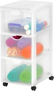 Iris Ohyama, Plastik Saklama Kulesi, 15 Litrelik Çalışma Masası Çekmecesi, Tekerlekli, Dddc-303, Beyaz, Ergonomik Sap G 37,5 X D 29 X Y 61,5 Cm ürün görseli 1
