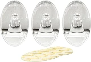 Rolson 61318 3Pc Transparent Removable Adhesive Hook, Black ürün görseli 1