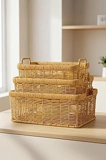 Digithome 3'Lü Hasır Rattan Organizer Sepet - Bb6064 ürün görseli 1