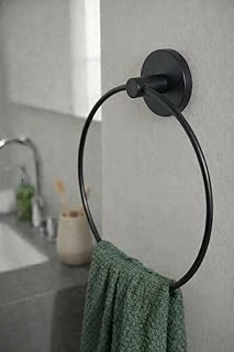 Sas Haus Yuvarlak Halka Banyo Mutfak Havlu Askılığı Siyah-102 ürün görseli 1