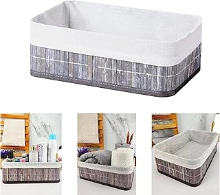 Deconox Bambu Çok Amaçlı Saklama Kutusu Düzenleyici Büyük Boy Organizer, Dekoratif Bambu Düzenleyici Gri̇ (33X23X12Cm) ürün görseli 1