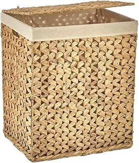 Deconox El Yapımı Doğal Hasır Katlanabilir Kirli Çamaşır Sepeti, Balıksırtı Desenli Çamaşır Sepeti, Katlananır Yer Kaplamayan Rattan Kirli Çamaşır Sepeti (44X34Cmyükseklik 54Cm) ürün görseli 1