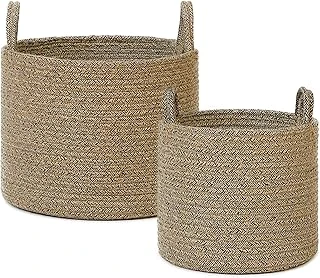Textile 2'Li Siyah Kırçıllı Jüt Halat Sepet Set 26 X 22/35 X 27 Cm ürün görseli 1