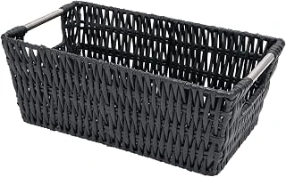 (Black) - Whitmor Rattique Small Shelf Tote, Black ürün görseli 1