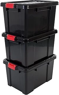 Iris, 3'Lü Set Saklama Kutuları 'Power Box', Sk-450, Geçmeli Kilitli, Plastik, Siyah, 50 L, 59 X 38,5 X 32 Cm ürün görseli 1