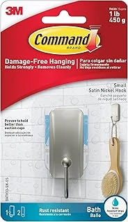 Command Bath33-Sn-Es Banyo Kancaları, 1 Paket, Saten Nikel ürün görseli 1
