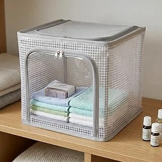Deconox 30X30X30 Cm Pvc Pencereli Çelik Destekli Raf Düzenleyici - Katlanabilir Modüler Kapaklı Dolap İçi Organizer Kutusu ürün görseli 1
