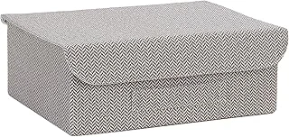 Textile Bej Dokulu Kumaş Kutu // 30X23X11 ürün görseli 1