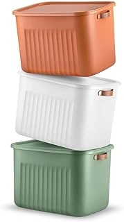 2 Adet Kapaklı Büyük Boy Saklama Kutu Seti -20 Litre – Beyaz- Taşınabilir Kulplu, Dolap İçi Düzenleyici, Çok Amaçlı Organizer Kutu, Oyuncak & Kıyafet Kutusu ürün görseli 1