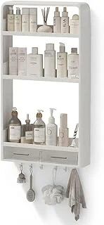 Yapışkanlı Duvar Rafı Organizer, Banyo Mutfak Rafı, 70X40X10 Cm, Çekmeceli, Kancalı, Suya Dayanıklı, Delme Gerektirmez ürün görseli 1