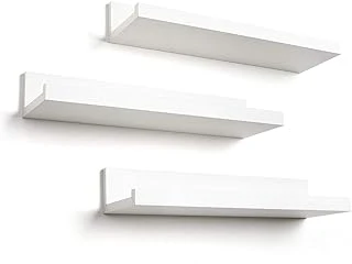 Americanflat 35,6 Cm Asılı Raf Seti, 3'Lü Beyaz, Kompozit Ahşap, Duvara Monte Edilmiş Saklama Rafları, Yatak Odası, Oturma Odası, Banyo, Mutfak, Ofis Daha Fazlası Için, 14 Inç (3 Adet) ürün görseli 1