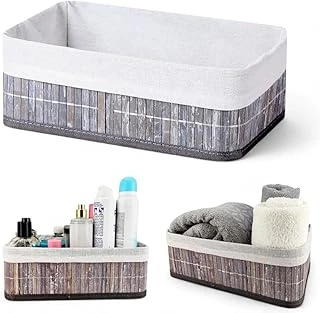 Deconox Bambu Çok Amaçlı Saklama Kutusu Düzenleyici Orta Boy Organizer, Dekoratif Bambu Düzenleyici Gri̇ (29X19X10Cm) ürün görseli 1