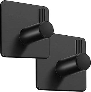 2 Adet Paslanmaz Çelik Mat Siyah Banyo Askısı/Bornoz Askısı/Havlu Askısı/Havluluk/Paslanmaz Hooks ürün görseli 1