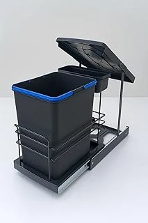 Cassone 16+1 Litre Dolap İçi Raylı Teleskopik Antrasit Kovası, Minimum Kapak Genişliği 40 Cm ürün görseli 1