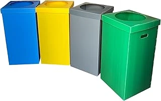 Geri Dönüşüm Kutusu Iç Mekan Sıfır Atık Geri Dönüşüm Kutusu 35X35X70Cm Plastik Oluklu Kagıt Cam Metal Plastik Atıklar Için 4Lü Set Corrugated Plastic Sheets Oluklu Plastik Koli ürün görseli 1