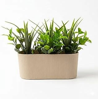 Dekoratif Yapay Sukulent Bitki Saksısı – Masaüstü Yapay Bitki Aranjmanı, Dekoratif Plastik Saksı Ile Ev, Ofis Raf Dekoru (16 X 7 Cm) ürün görseli 1