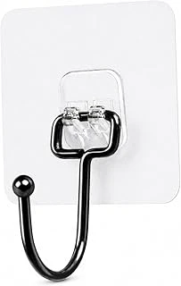 Alper Banyo Yapışkanlı Siyah Askılık, Şeffaf Tabanlı Kancalı Banyo Mutfak Askısı, Delmeden Montajlı Metal Havlu Bez Askılığı (2 Adet Gönderilmektedir) ürün görseli 1