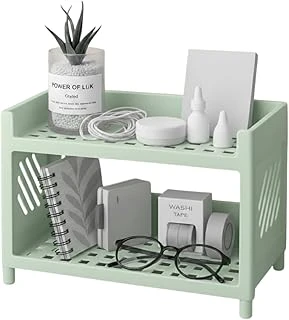 Çok Amaçlı 2 Katlı Organizer Raf – Yeşil Plastik Düzenleyici Stand – Banyo, Mutfak, Masaüstü Ofis İçin – 25 X Cm ürün görseli 1