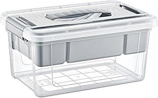 Orret Bölmeli Katlı Plastik Organizer Makyaj Düzenleyici – Kilitli Takım Sandığı Organizer Kutu, Taşıma Kulplu Çok Amaçlı Düzenleyici, Katlı Saklama Kutusu (Asorti̇ Renk) (9 Litre) ürün görseli 1