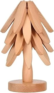Ahşap Noel Ağacı Figürü, Doğal Renk, Kayın Ağacı, 22.35 Cm Yükseklik, Masa Üstü Dekoratif Süs ürün görseli 1