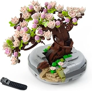 Bonsai Ağacı Sukulent/Sakura Saksı Bitki Yapı Blokları Seti, Hediyeler Için Yapay Çiçek İnşaat Kitleri, Yetişkinler/Gençler Için Kendin Yap Buket Yapı Tuğlaları (Sakura) ürün görseli 1