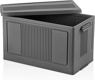 Deconox Dev Boy Katlanır Kilit Kapaklı Kasa 55 Litre Hacimli, Yer Kaplamayan Portatif Saklama Kutusu Ardiye, Balkon, Mutfak, Kiler, Bahçe Araç Bagajı İçin Güvenli Organizer (Antrasi̇t) ürün görseli 1