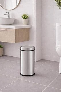 Sas Haus 11 Litre Döner Kapaklı Paslanmaz Çelik Banyo & Wc Kovası 7511, Krom ürün görseli 1