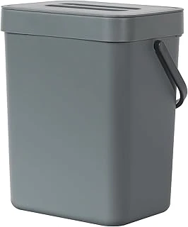 Eko Pure Mini Duvara Monte Kapaklı Mutfak Kovası, Yiyecek Atıkları Caddesi, 1,32 Gall / 5 L (Gri) ürün görseli 1