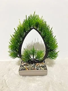 Yapay Bonsai Çam Ağacı Geometrik Tasarım, Mini Dikdörtgen Saksıda Taş Dolgulu Dekoratif Yapay Bitki, Ev, Ofis, Çalışma Masası İçin Estetik Masaüstü Süsü ürün görseli 1