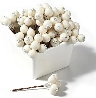 Beyaz Berry Yapay Meyveler Plastik Köpük Noel İpek Çiçekler Ev Dekoratif Parti Düğün (Beyaz) - 20 Adet ürün görseli 1