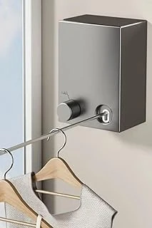 Teleskopik Çamaşır Kurutma Askısı, Geri Çekilebilir Çamaşır İpi, Pratik Duvar Montajlı, 4.2M Uzunluk, Gri ürün görseli 1